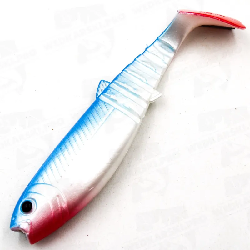 Savage Gear Cannibal Shad 8 cm 5 g Blue Pearl – skuteczna guma na okonia i sandacza