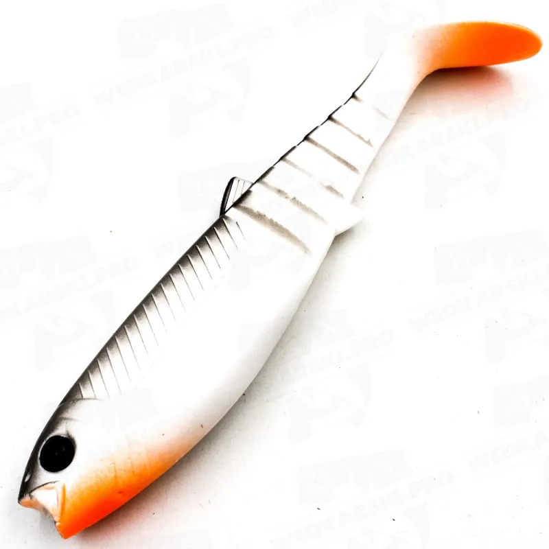 Savage Gear Cannibal Shad 12,5 cm 20 g White Black – skuteczna guma na drapieżniki