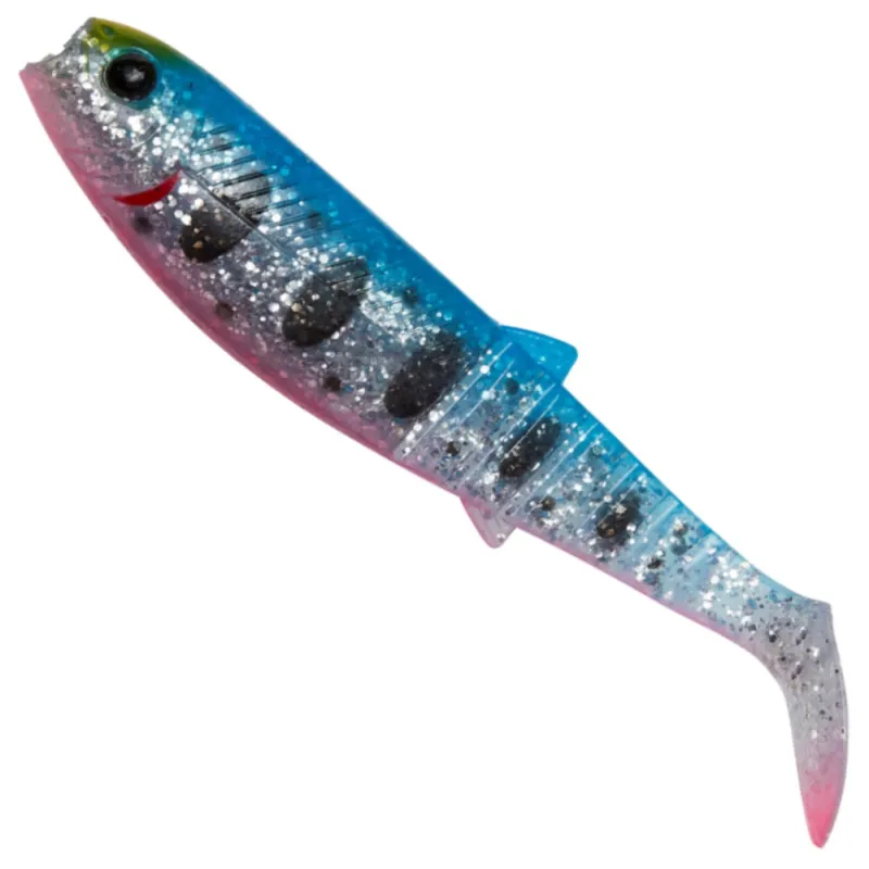 Guma Savage Gear Cannibal Shad 6.8 cm Blue Pink Smolt UV – mikroguma na okonie i pstrągi