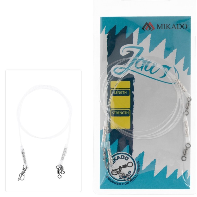 Przypon fluorocarbonowy Mikado JAWS Medium 35cm / 12kg – moc i elastyczność