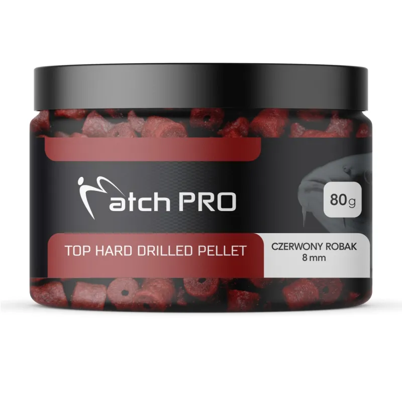 Pellet haczykowy MatchPro Hard Czerwony Robak 8mm – twardy pellet na karpie i leszcze