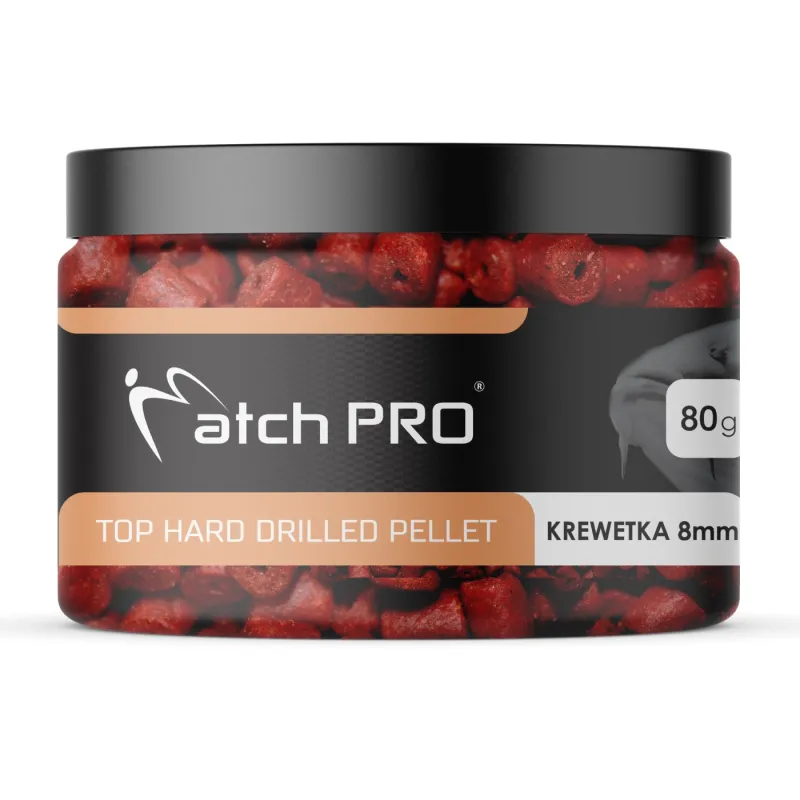 Pellet haczykowy MatchPro Hard Krewetka 8mm – twardy pellet na karpie i jesiotry