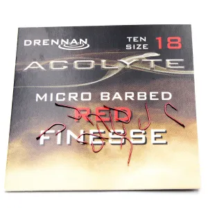 Haczyki Drennan Acolyte Red Finesse Nr 18 – delikatne i superostre haczyki na płocie