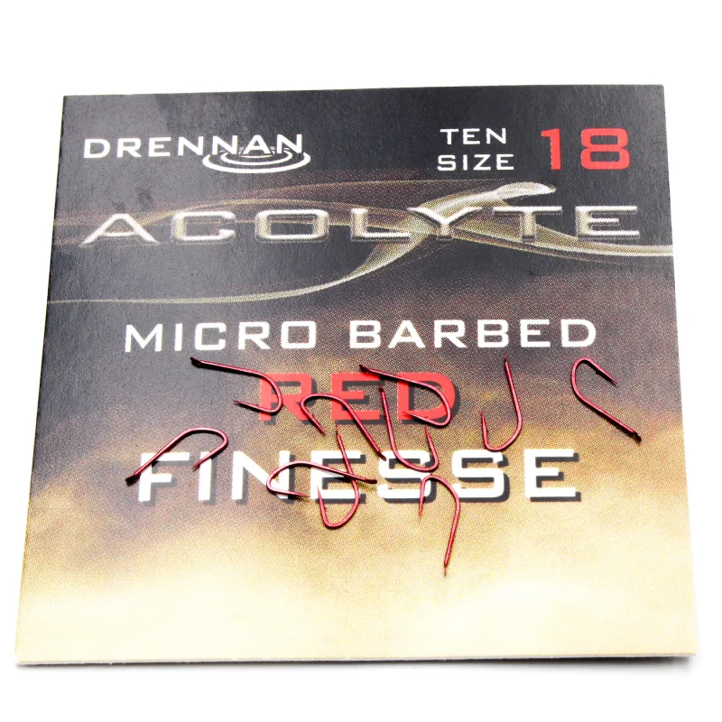Haczyki Drennan Acolyte Red Finesse Nr 18 – delikatne i superostre haczyki na płocie