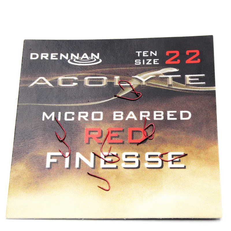 Haczyki Drennan Acolyte Red Finesse Nr 22 – ultrafinezyjne i superostre