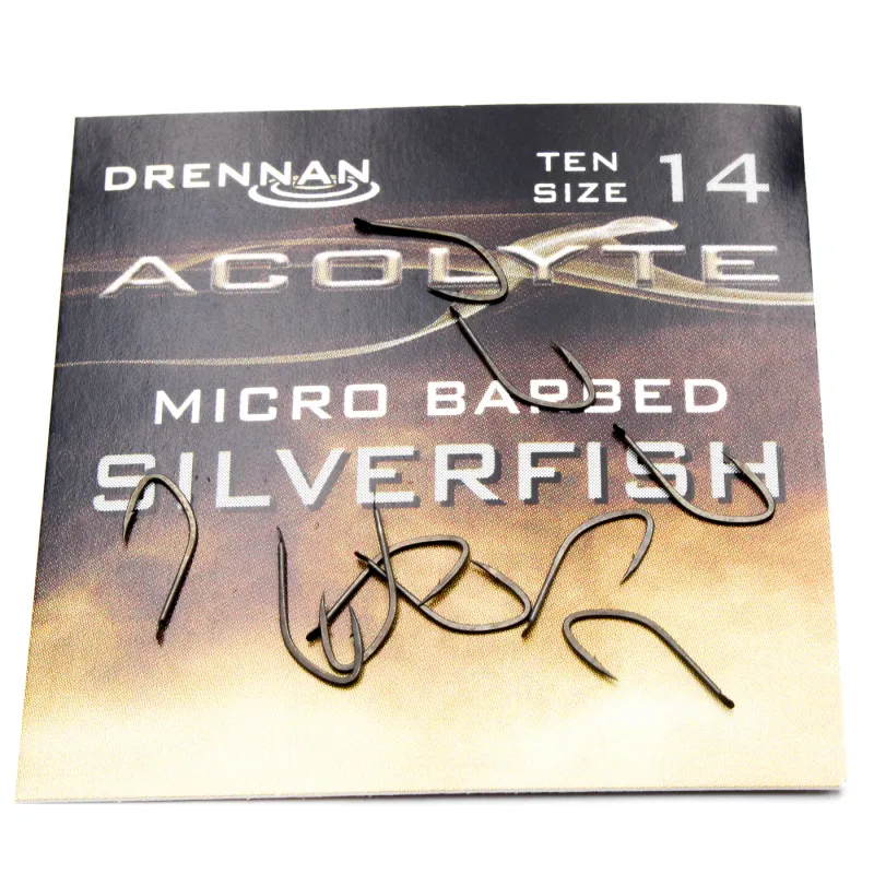 Haczyki Drennan Acolyte Silverfish Nr 14 – mocne, cienkie i niezawodne
