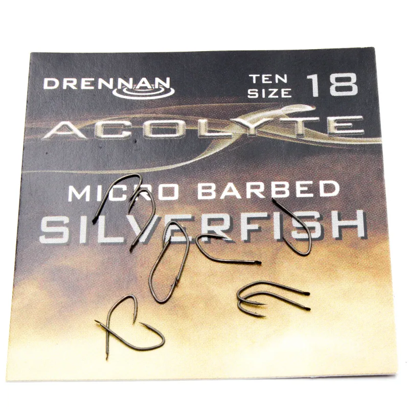 Haczyki Drennan Acolyte Silverfish Nr 18 – cienkie, ostre i niezawodne