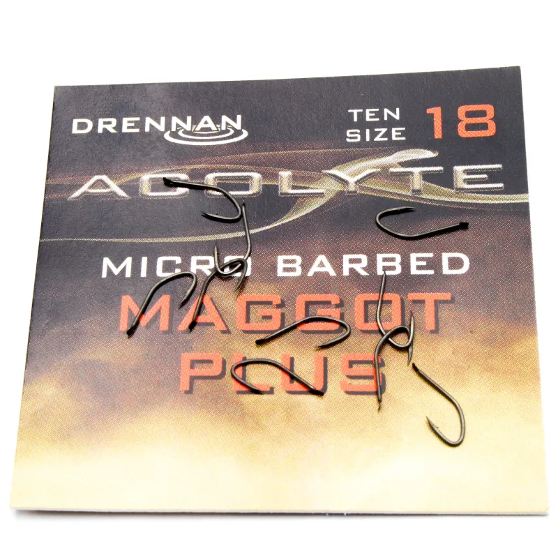 Haczyki Drennan Acolyte Maggot Plus Nr 18 – mocne i precyzyjne do robaków