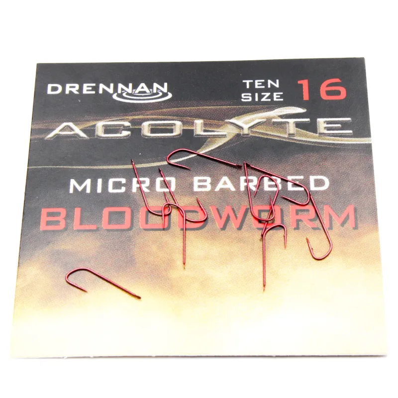 Haczyki Drennan Acolyte Bloodworm Nr 16 – czerwone haki na ochotkę