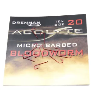 Haczyki Drennan Acolyte Bloodworm Nr 20 – czerwone, cienkie i mocne