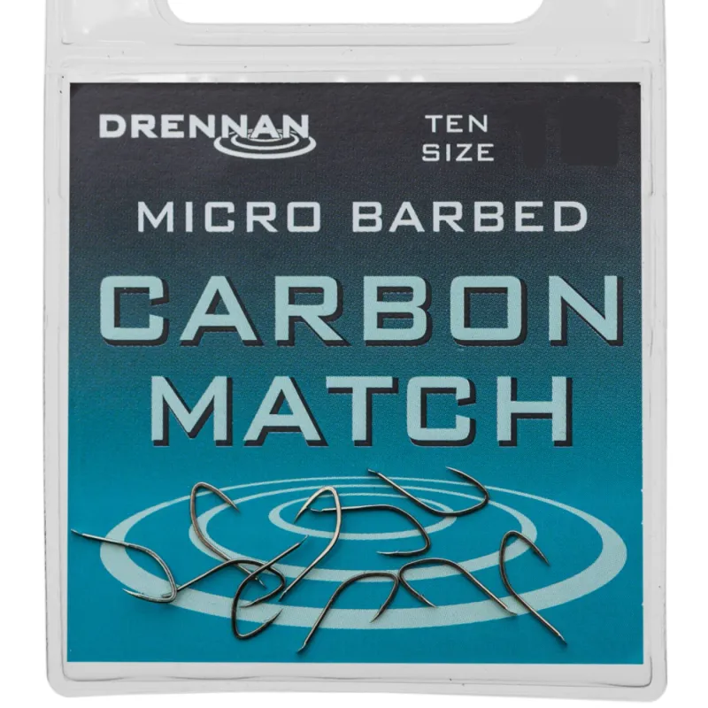 Haczyki Drennan Carbon Match Nr 14 – precyzyjne i ostre haczyki spławikowe