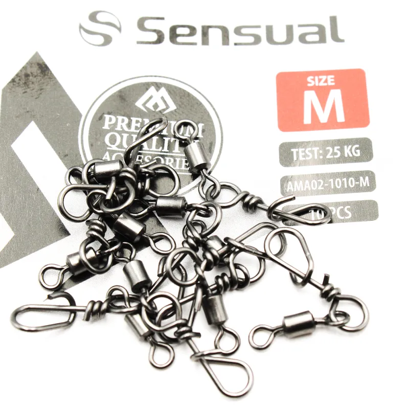 Krętlik rolkowy z agrafką Mikado M – 22 kg | zestaw 10 sztuk