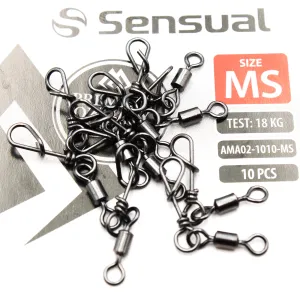 Krętlik rolkowy z agrafką Mikado MS – 18 kg | zestaw 10 sztuk