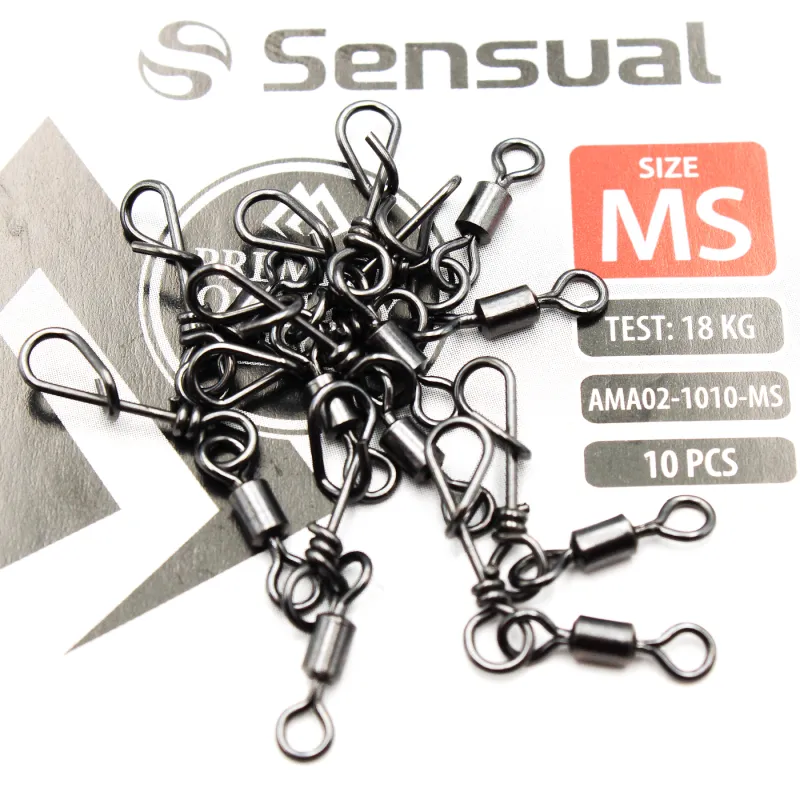 Krętlik rolkowy z agrafką Mikado MS – 18 kg | zestaw 10 sztuk