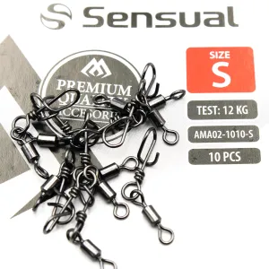 Krętlik rolkowy z agrafką Mikado S – 12 kg | zestaw 10 sztuk