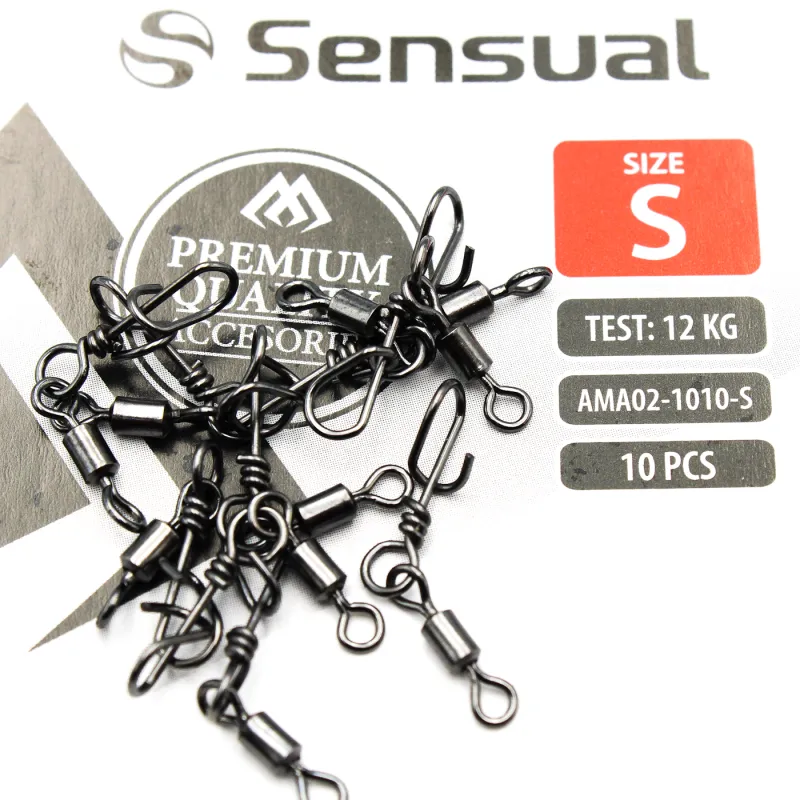 Krętlik rolkowy z agrafką Mikado S – 12 kg | zestaw 10 sztuk