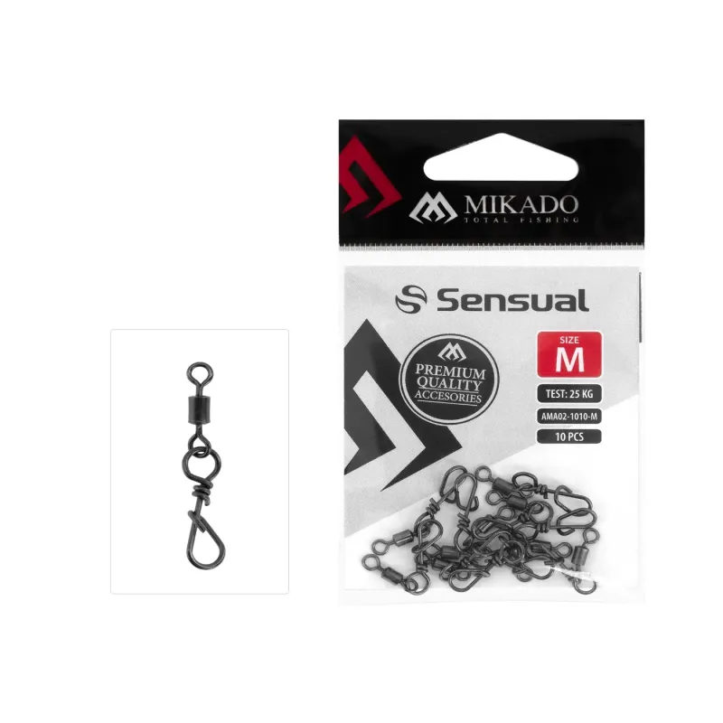 Krętlik rolkowy z agrafką Mikado XXXS – 4 kg | zestaw 10 sztuk