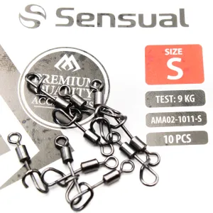 Krętlik rolkowy z agrafką Mikado S – 9 kg | zestaw 10 sztuk