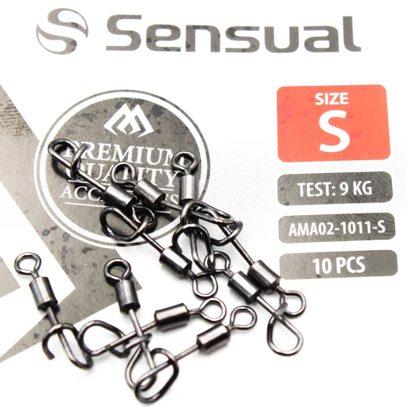 Krętlik rolkowy z agrafką Mikado S – 9 kg | zestaw 10 sztuk