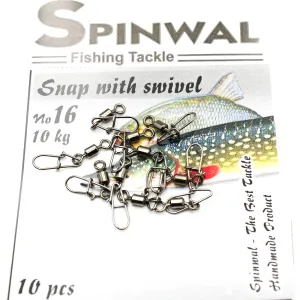 Spinwal Agrafka 16 z krętlikiem – mocna agrafka spinningowa 10 kg