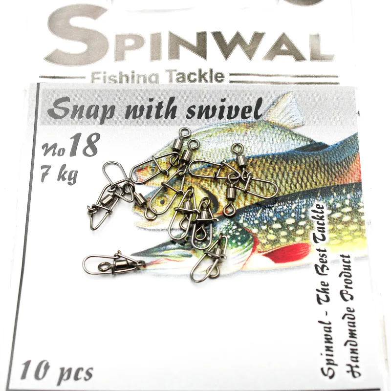 Spinwal Agrafka 18 z krętlikiem – mocna agrafka spinningowa 7 kg
