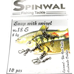 Spinwal Agrafka 18 S z krętlikiem – mocna agrafka spinningowa 8 kg