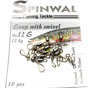 Spinwal Agrafka 12 S – 12 kg z krętlikiem – mocna agrafka do spinningu