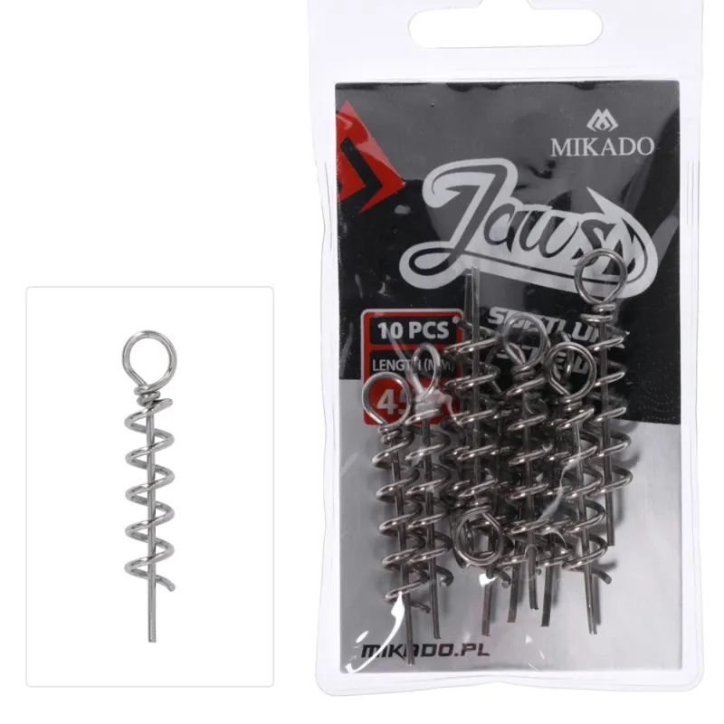 Wkręt do Przynęt Miękkich Jaws 45mm/7mm (10 szt.) | Mocne wkręty do gum