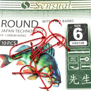 Haczyki Mikado Sensual Round nr 6 RED 10szt.