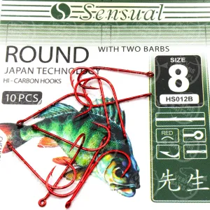 Haczyki Mikado Sensual Round nr 8 RED 10szt.