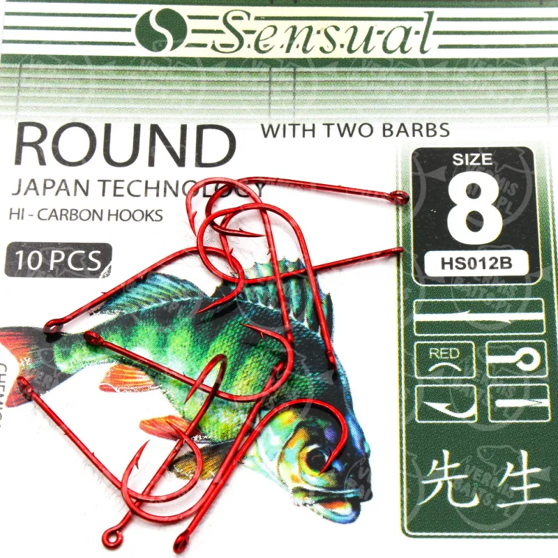 Haczyki Mikado Sensual Round nr 8 RED 10szt.