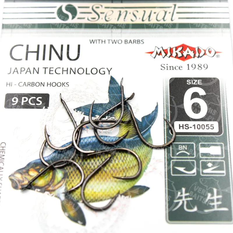 Haczyki Mikado Sensual Chinu z zadziorami nr 6