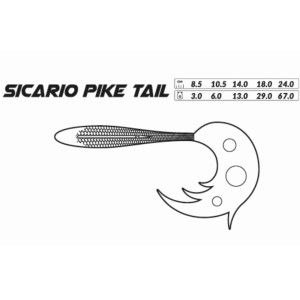 Przynęta Mikado Sicario Pike Tail 8.5cm Fire Tiger – skuteczna guma na szczupaka i sandacza