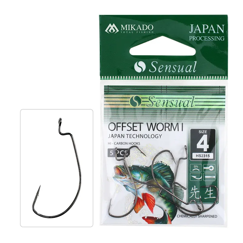 Haki spinningowe Sensual Mikado nr2/0 Offset Worm 1