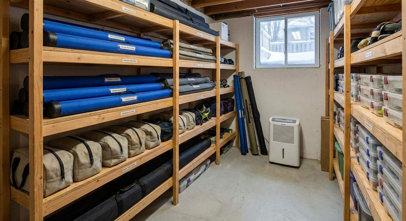 przechowywanie sprzętu wędkarskiego zimą