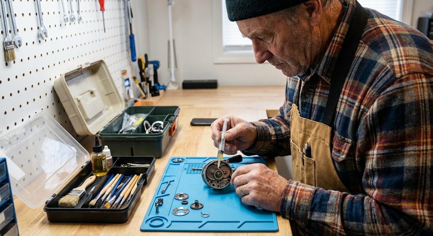 smarowanie i konserwacja kołowrotka